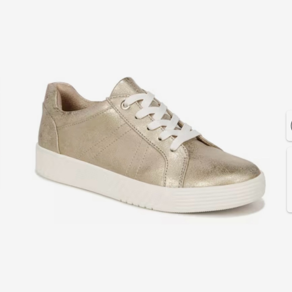 SOUL Naturalizer Neela Gold Metallic Sneakers with White Laces, Size 8.5